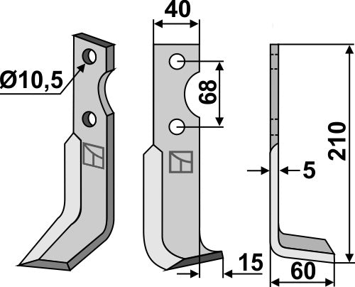 Blade 210x40mm, right