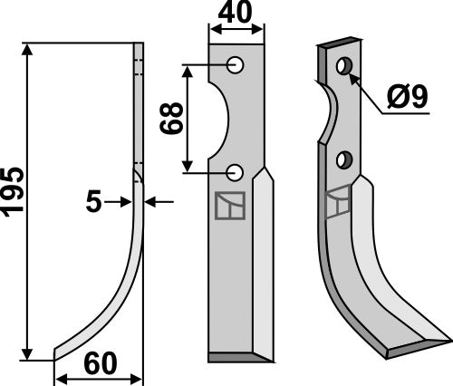 Blade 195x40mm, left