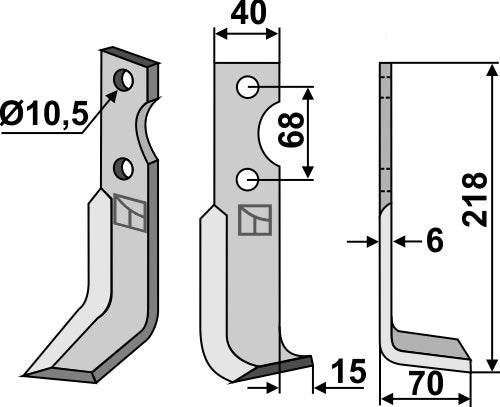 Blade 218x40mm, right