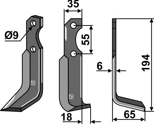 Blade 194x35mm, right