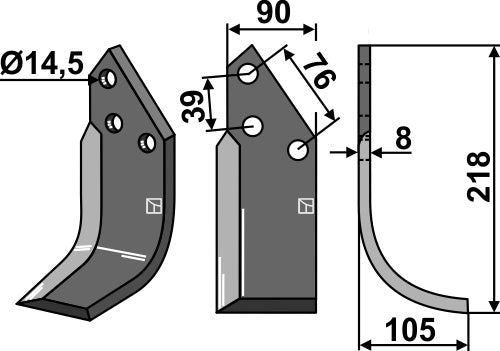 Blade 218x90mm, right