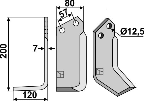 Blade 200x80mm, left
