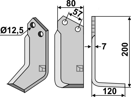 Blade 200x80mm, right