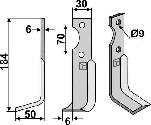 Blade 184x30mm, left