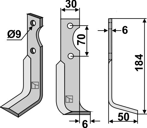 Blade 184x30mm, right