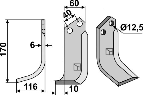 Blade 170x60mm, left