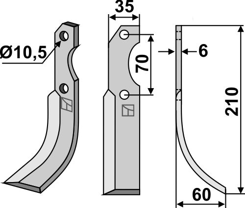 Blade 210x35mm, right