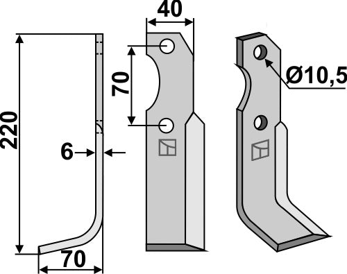 Blade 220x40mm, left