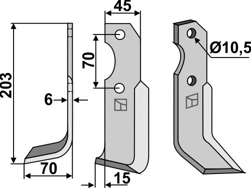 Blade 203x45mm, left