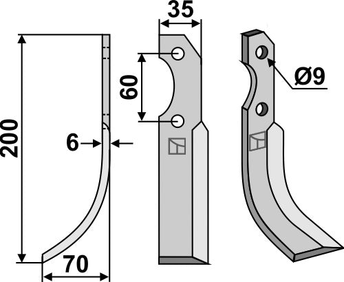 Blade 200x35mm, left