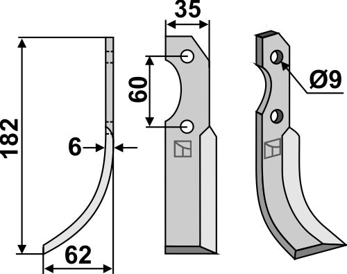 Blade 182x35mm, left