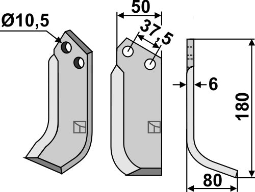 Blade 180x50mm, right