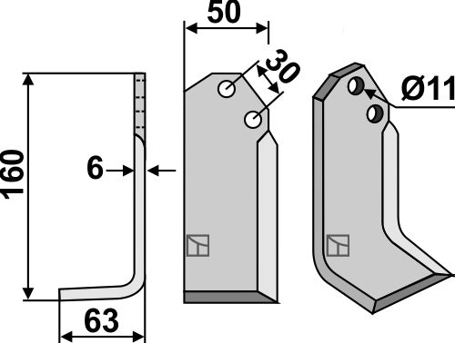 Blade 160x50mm, left