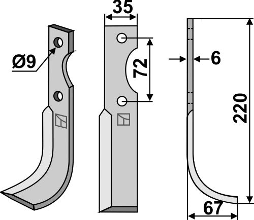 Blade 220x35mm, right