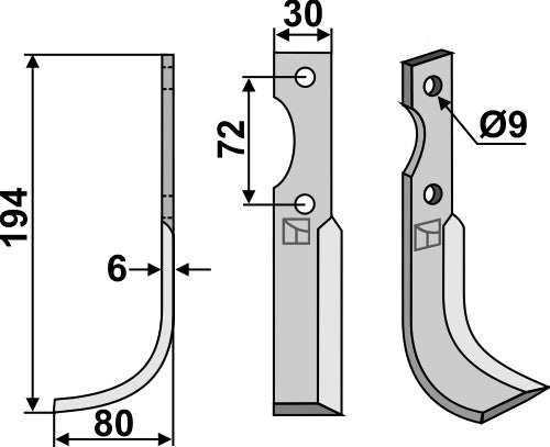 Blade 194x30mm, left