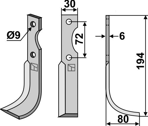 Blade 194x30mm, right