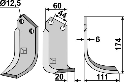Blade 174x60mm, right
