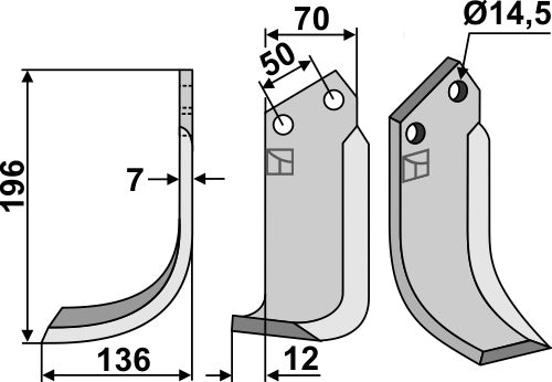 Blade 196x70mm, left