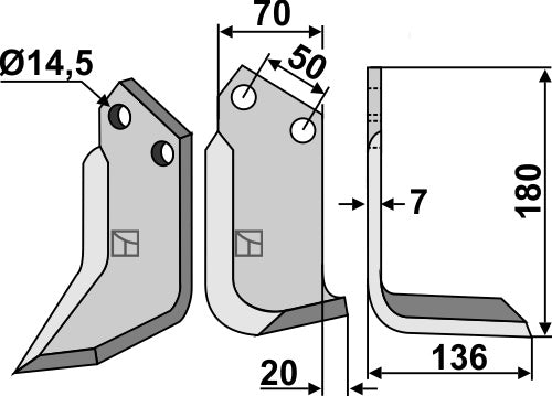 Blade 180x70mm, right