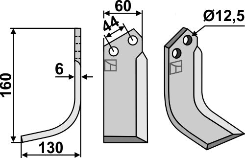 Blade 160x60mm, left