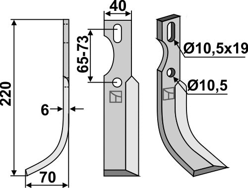 All-purpose Blade 220x40mm, left