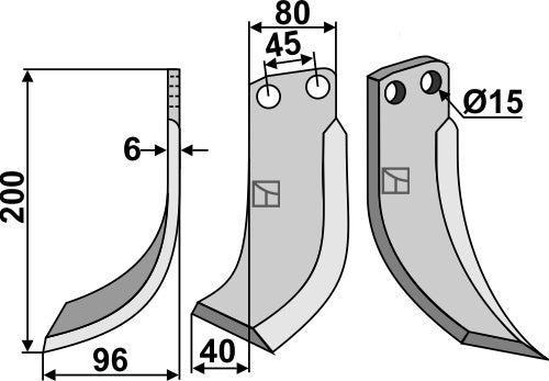 Blade 200x80mm, left