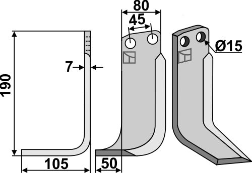 Blade 190x80mm, left