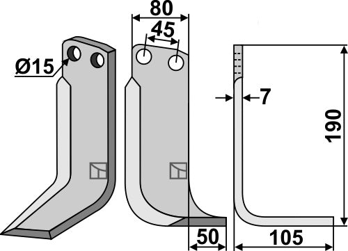 Blade 190x80mm, right