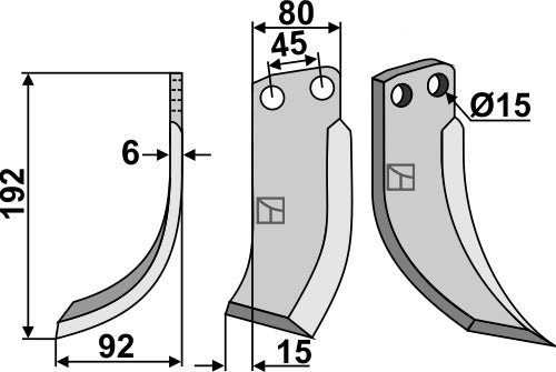 Blade 192x80mm, left