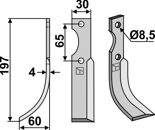 Blade 197x30mm, left