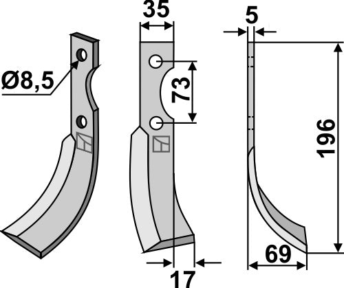 Blade 196x35mm, model