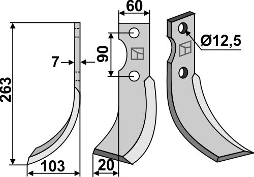 Blade 263x60mm, left