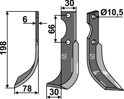 Blade 198x30mm, left