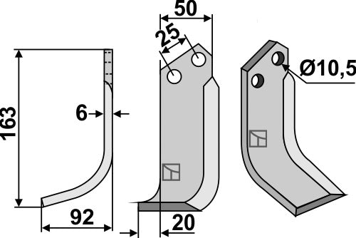 Blade 163x50mm, left
