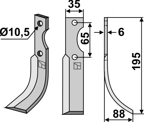 Blade 195x35mm, right