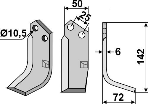 Blade 142x50mm, right