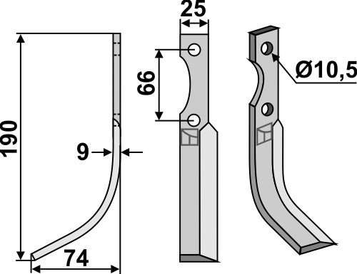 Blade 192x25mm, left