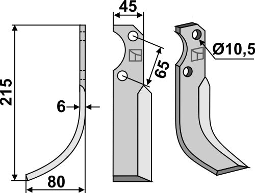 Blade 215x45mm, left