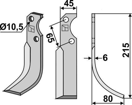 Blade 215x45mm, right