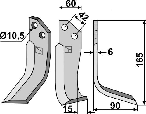 Blade 165x60mm, right