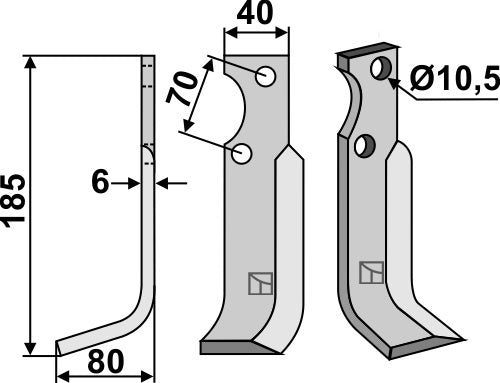 Blade 185x40mm, left