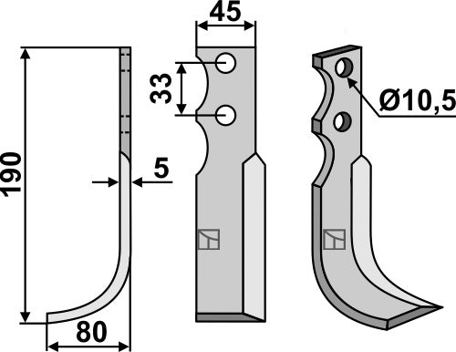Blade 190x45mm, left