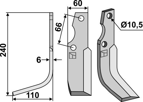 Blade 240x60mm, left