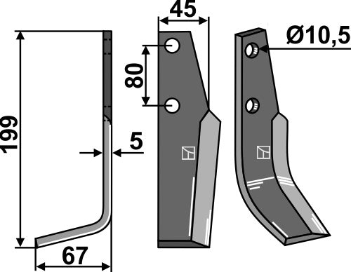 Blade 199x45mm, left
