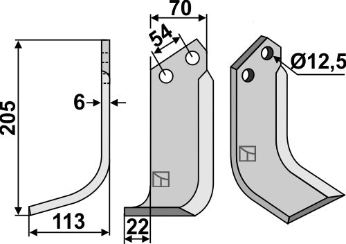Blade 205x70mm, left