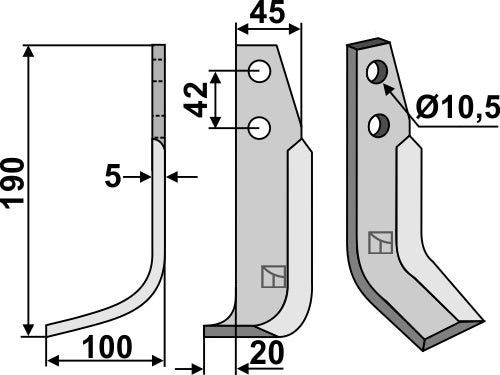 Blade 190x45mm, left