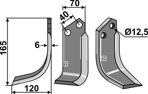 Blade 175x70mm, left