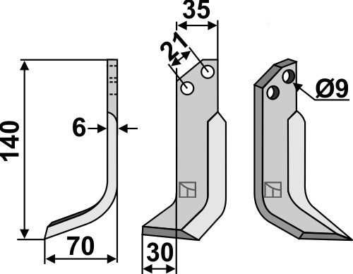 Blade 140x35mm, left