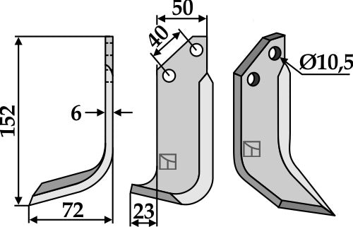 Blade 152x50mm, left