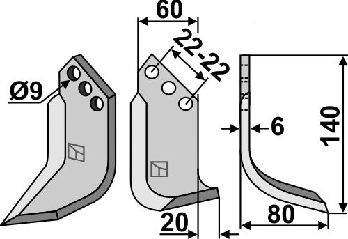 Blade 140x60mm, right